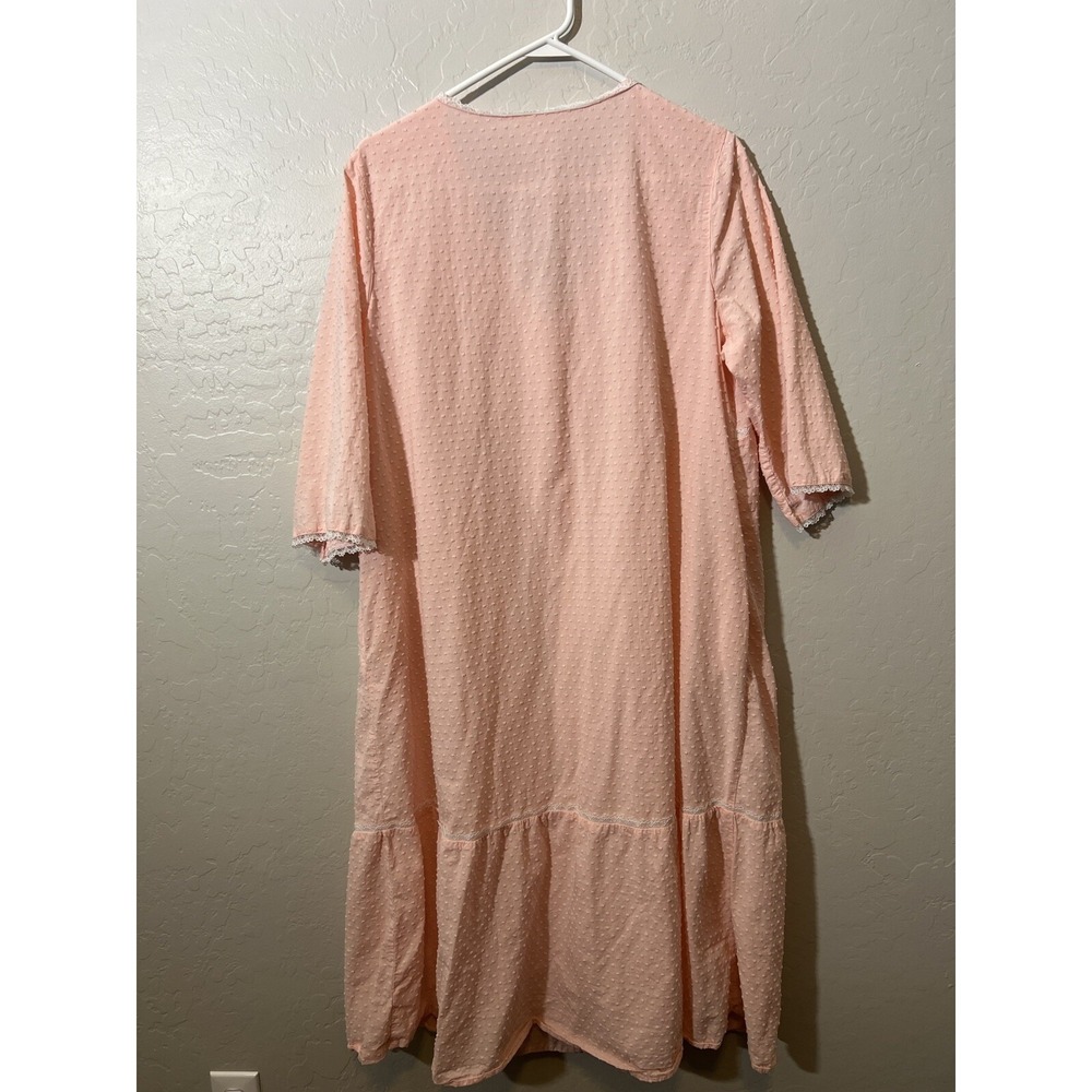 Light Pink Button-Front Women's Sleep Robe - Picture 2 of 6